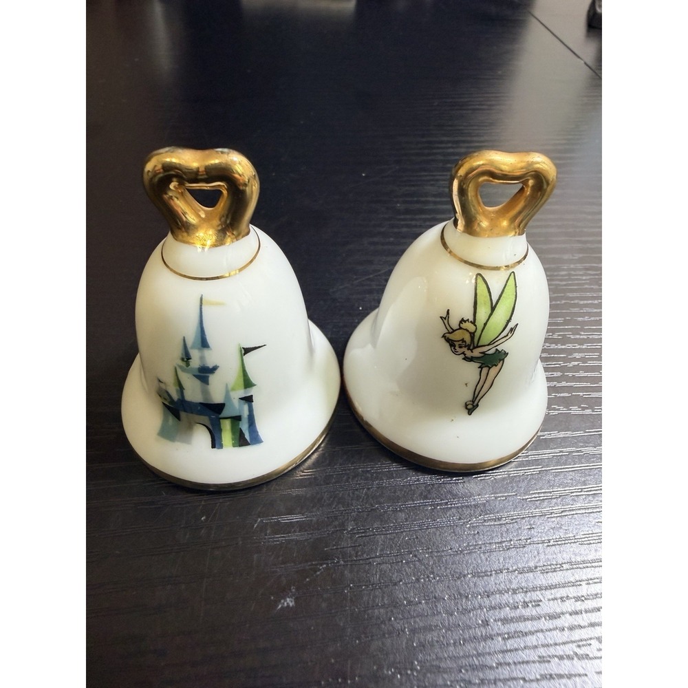 Vintage Disneyland Tinkerbell and Castle Salt and Pepper Shakers Made in Japan